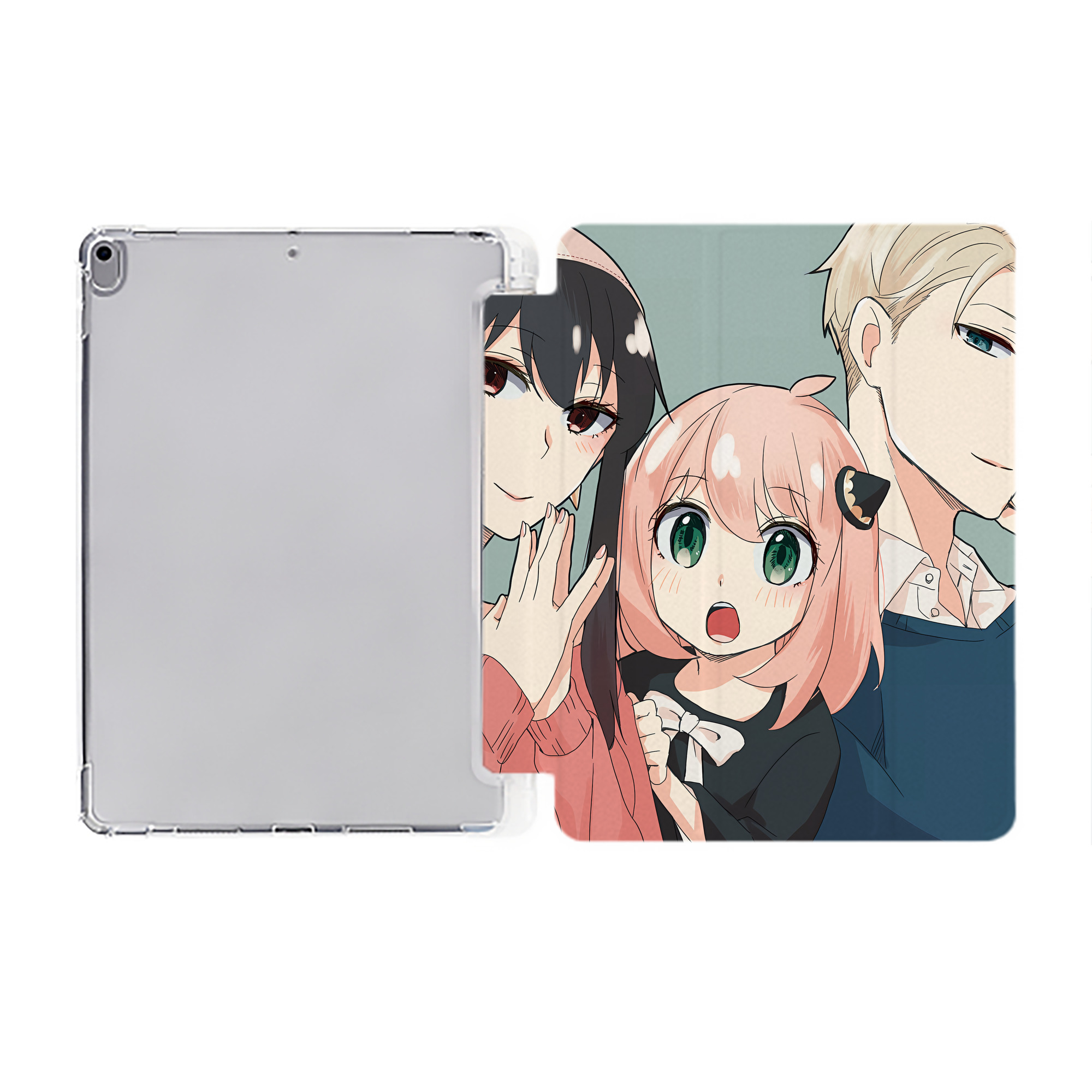 （画像用） SPY×FAMILY间谍家家酒 IPad ケース ペン収納付き 三つ折りスタンド PUレザー×シリコン 対応機種9.5/10.5/10.9インチ